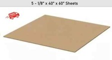 5 PACK Cardboard Sheets 40" x 60" Corrugated Kraft 1/8" Thick Single Wall NEW