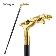 Antique Solid Gold Leopard Head Handle Walking Stick Cane Style Handmade Knob