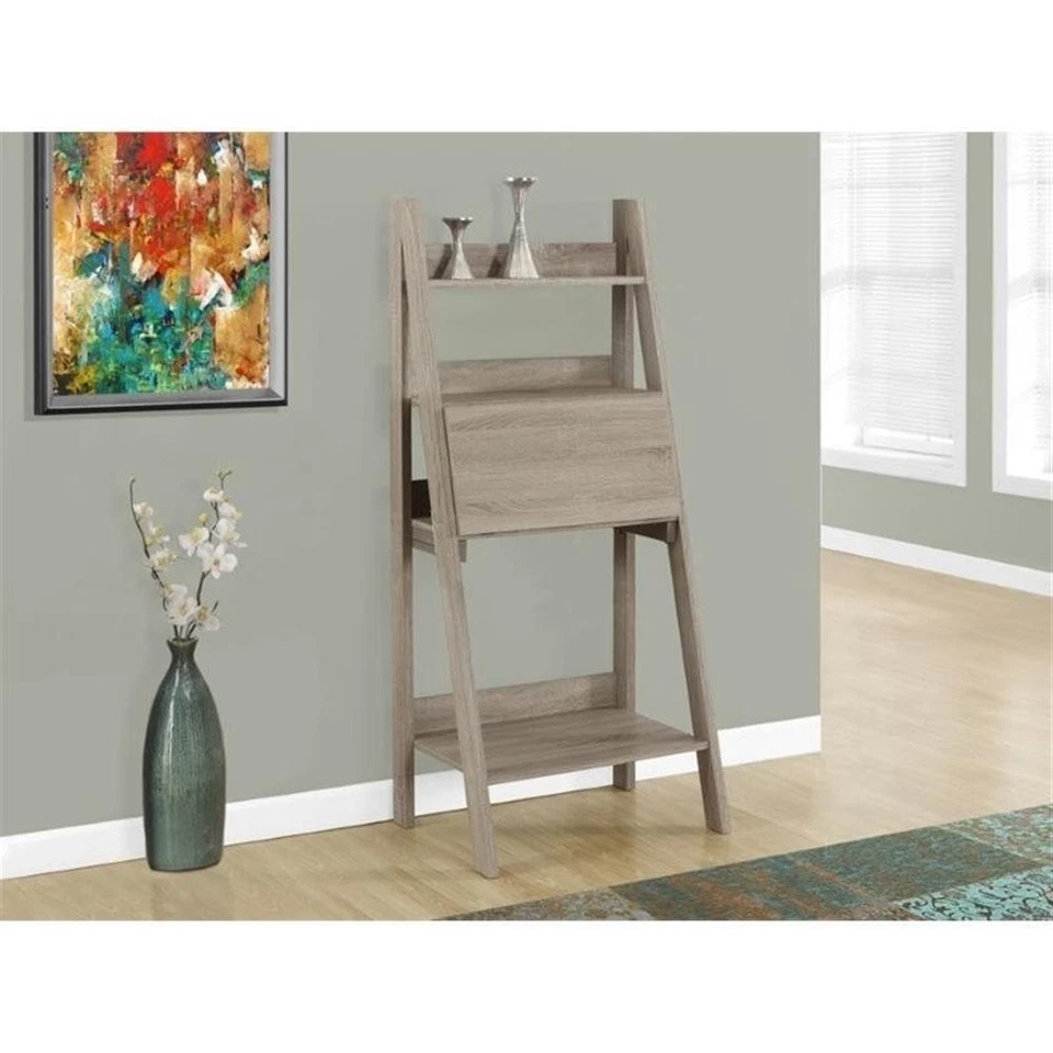 Computadora Escritorio Hogar Oficina Laptop Inclinado 61"H Trabajo Laminado Marrón Foto 3 de 3