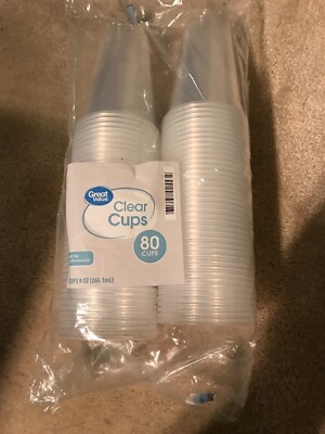 Great Value Clear Cups Plastic 80ct.
