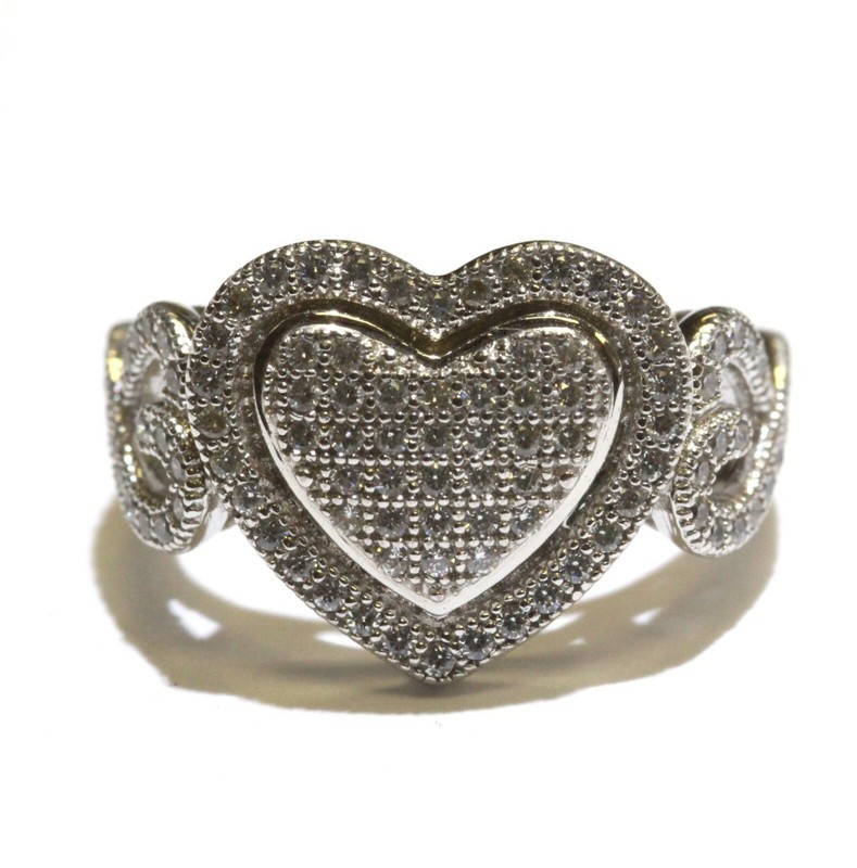 925 Sterling Silver white cubic zirconia cz womens ring 4.2g estate 5.25