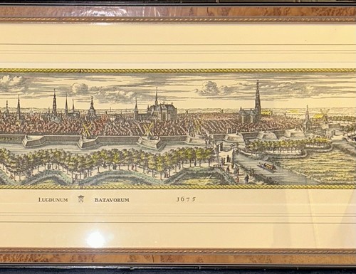 Hand Colored Historic Print Leiden Netherlands Panorama 1670 - Christiaan Hagen - Picture 8 of 23