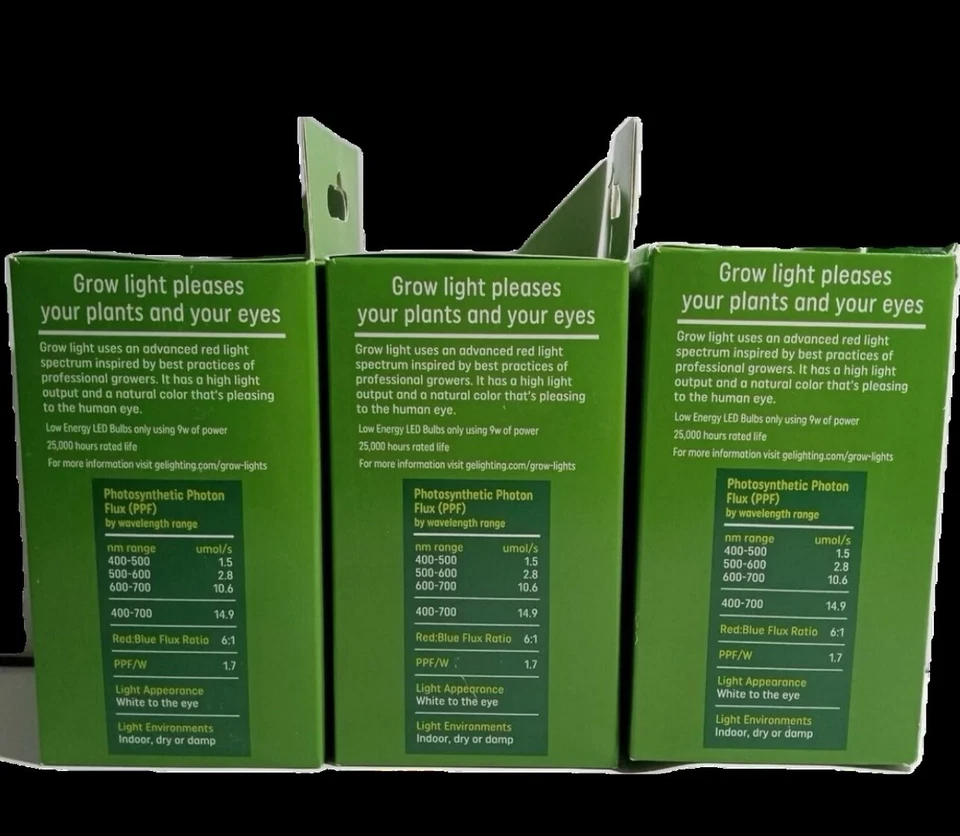 3 GE Grow Light LED 9W Advanced Red Light Spectrum High Output PPF 16 Bulb, A19 - Image 3 of 4