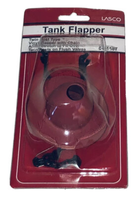 Lasco Twin Post Type Toilet Tank Flapper #04-1587 RED NEW Flush Valves W/ Chain