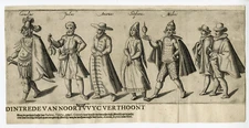 Antique Print - RHETORICIAN CHAMBER NOORDWIJK-DRAMA-HEYNS - 1607