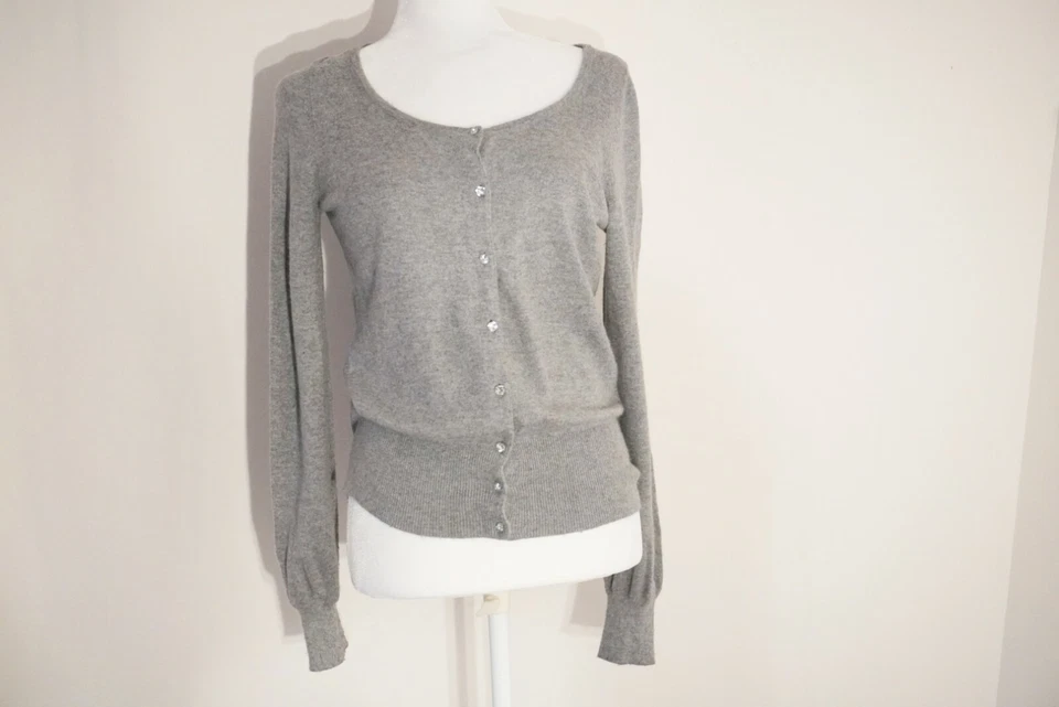 Cárdigan/suéter para mujer MARKS & SPENCER gris mezcla de cachemir estrás, Reino Unido 10/M Foto 2 de 4