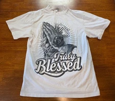 Shaka Wear Truly Blessed Money Hustle Urban Streetwear Raw Edge Sleeve Men's Lg