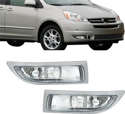  2Pcs Fog Lights Replacement for Sienna 2004 2005 Clear Lens Fog Light W/Bulbs 