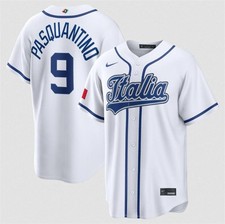Custom Men's Vinnie Pasquanti Italy White World Baseball Classic Stitched Jersey