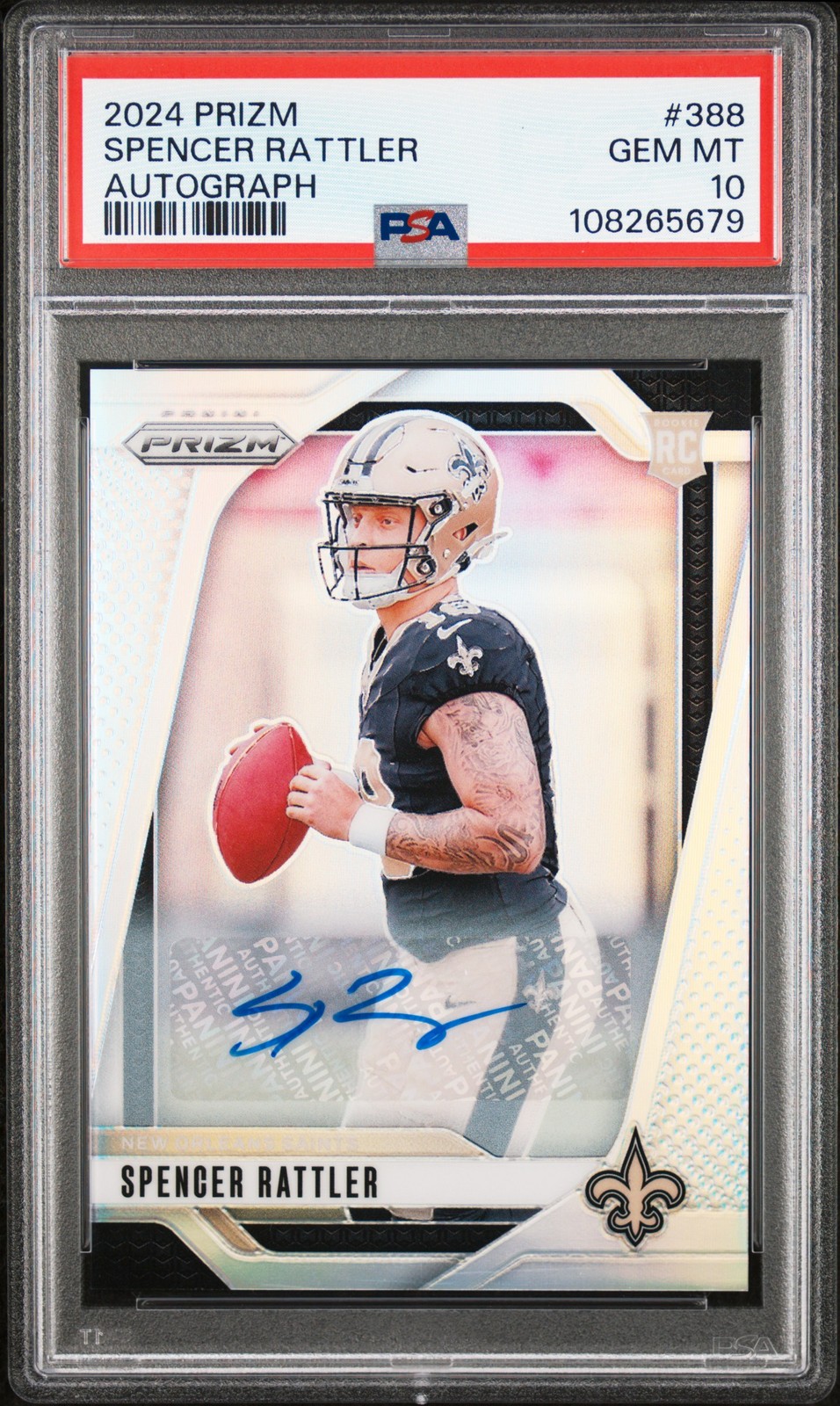 2024 Panini Prizm #388 Spencer Rattler Autograph PSA 10