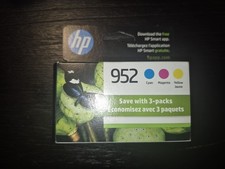 Genuine HP 952 Cyan, Magenta  Yellow Ink Cartridges 3 PK 9/2026 Free Shipping