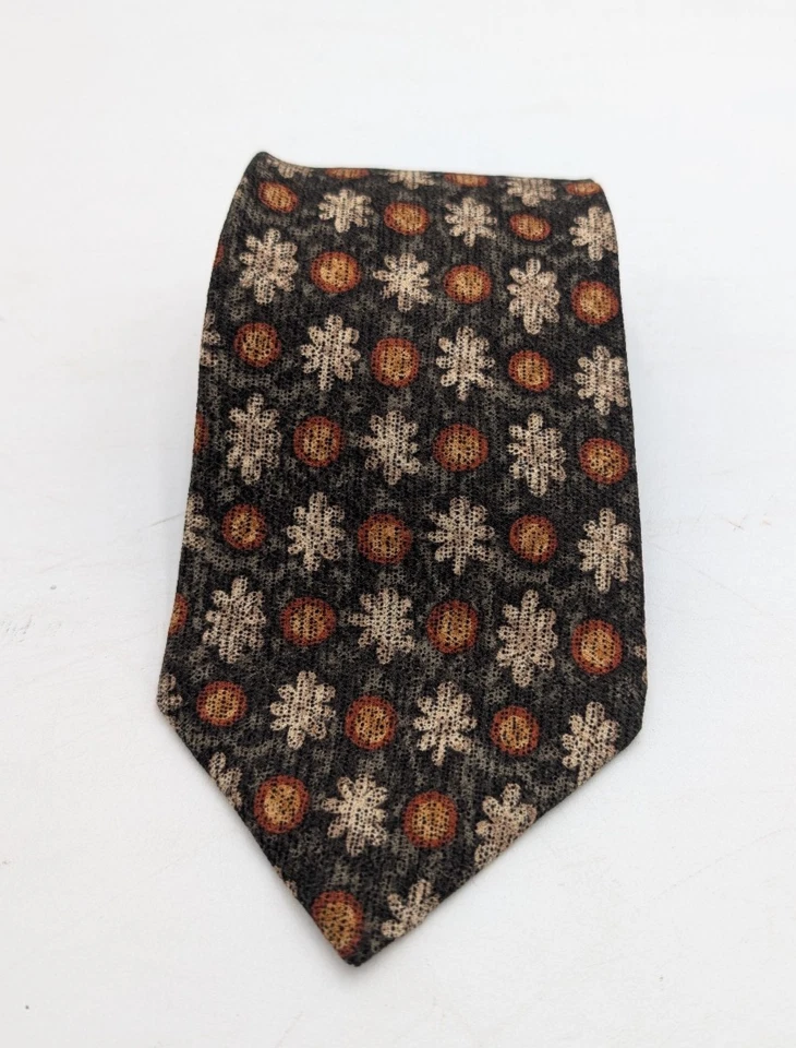 Corbata clásica de seda negra beige naranja verde Gap para hombre Foto 2 de 4