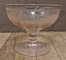 Jeanette Glass Pink Depression Clover Sherbet Dessert Dish
