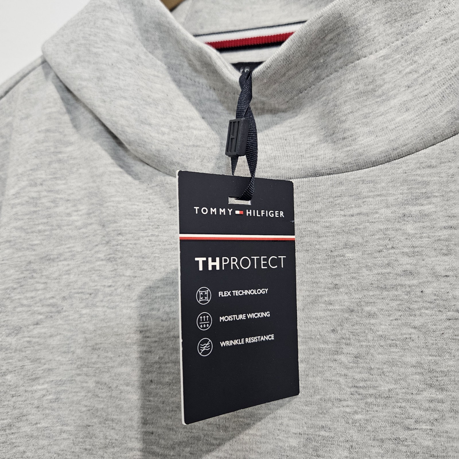 Tommy Hilfiger Men's XXL Light Grey Heather Tech Essentials Hoodie image 5