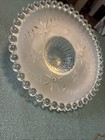 Antique Frosted Glass Lamp Shade with Clear Beaded Art Deco-11" dia. With Chains — photo 9