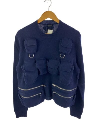 PRADA/Prada/24SS/Shetland wool crew-neck sweater/50/wool/navy