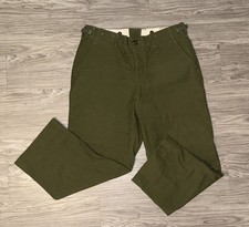 Vintage US Military Pants Korean War Wool Serge Field Trousers Men s Sz M Green