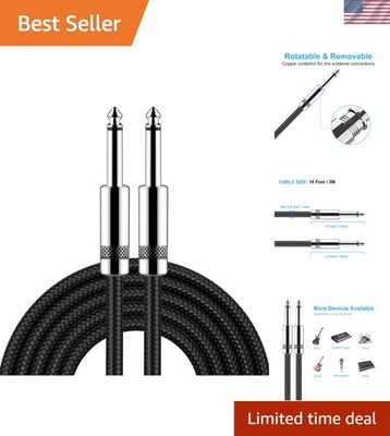 10ft Flexible Bass Amp Cable with High Fidelity Sound - Ideal for Musicians