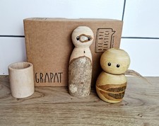 Natural Wooden Toy WALDORF Preschool GRAPAT Cups NEW Barky Bumbles peg dolls Eco