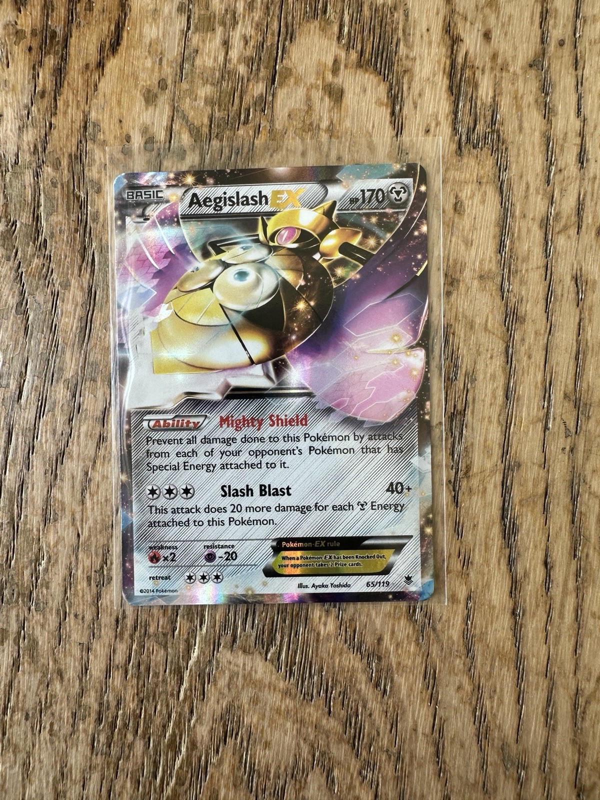 Pokemon card TCG - Aegislash EX - 65/119 - Phantom Forces - Holo - Ultra Rare LP