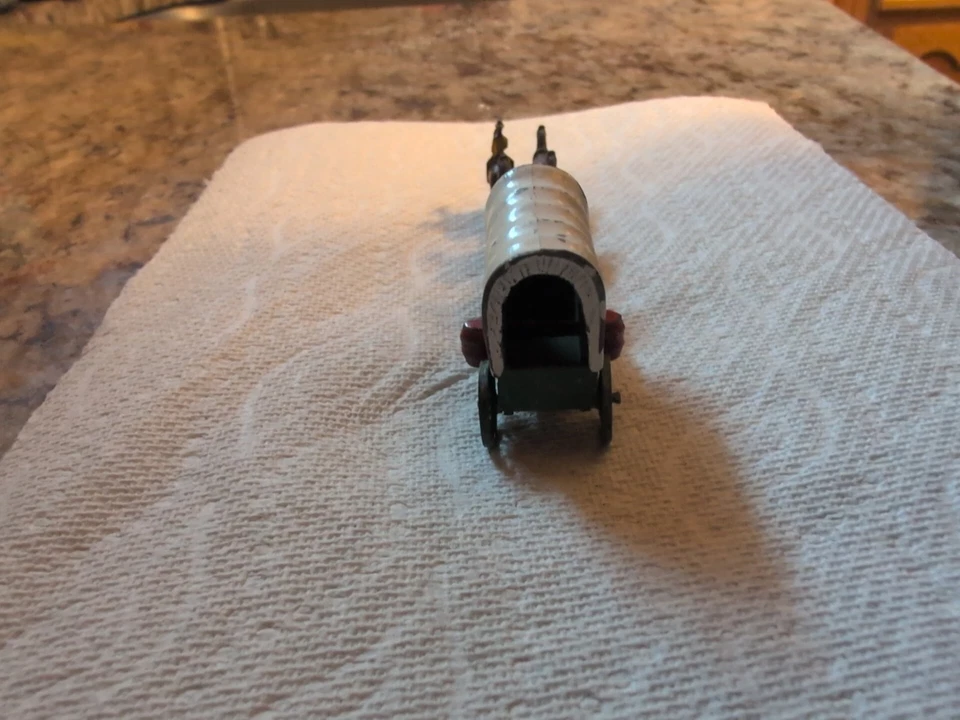 CONESTOGA COVERED WAGON AND HORSE TEAM Con Barriles Rojos Lesney Matchbox 1955 Foto 3 de 4