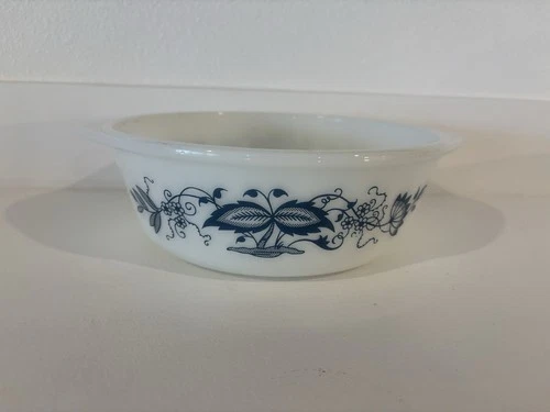 Vintage Glasbake Blue Onion Casserole Dish 1.5 QT J2600 Bowl NO LID