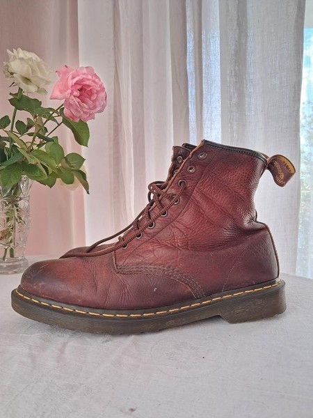 Herren Dr. Martens Stiefel Orange Leder 45