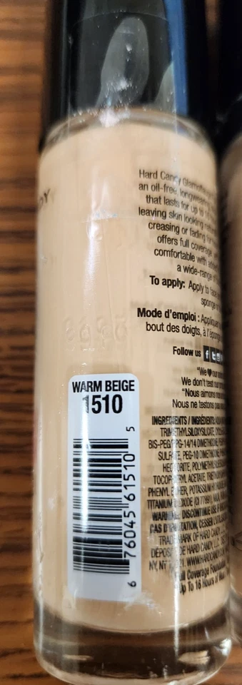 BASE COBERTURA COMPLETA HARD CANDY GLAMOFLAUGE 1510 BEIGE CÁLIDO 4 PIEZAS *LEER DESCRIPCIÓN* Foto 2 de 3