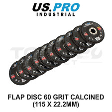 US PRO Industrial Pack 10 Flap Discs 115mm 60 Grit Calcined 8239