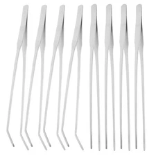  8 Pcs Terrarium Tools Aquarium Waterweed Tweezer Curved Tweezers