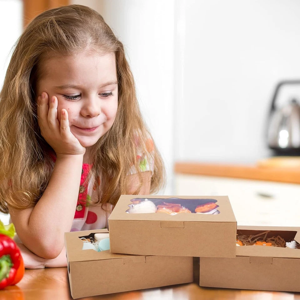Cajas de Regalo de Cartón con Ventana Cumpleaños Boda Fiesta Embalaje de Exhibición Transparente Foto 3 de 4