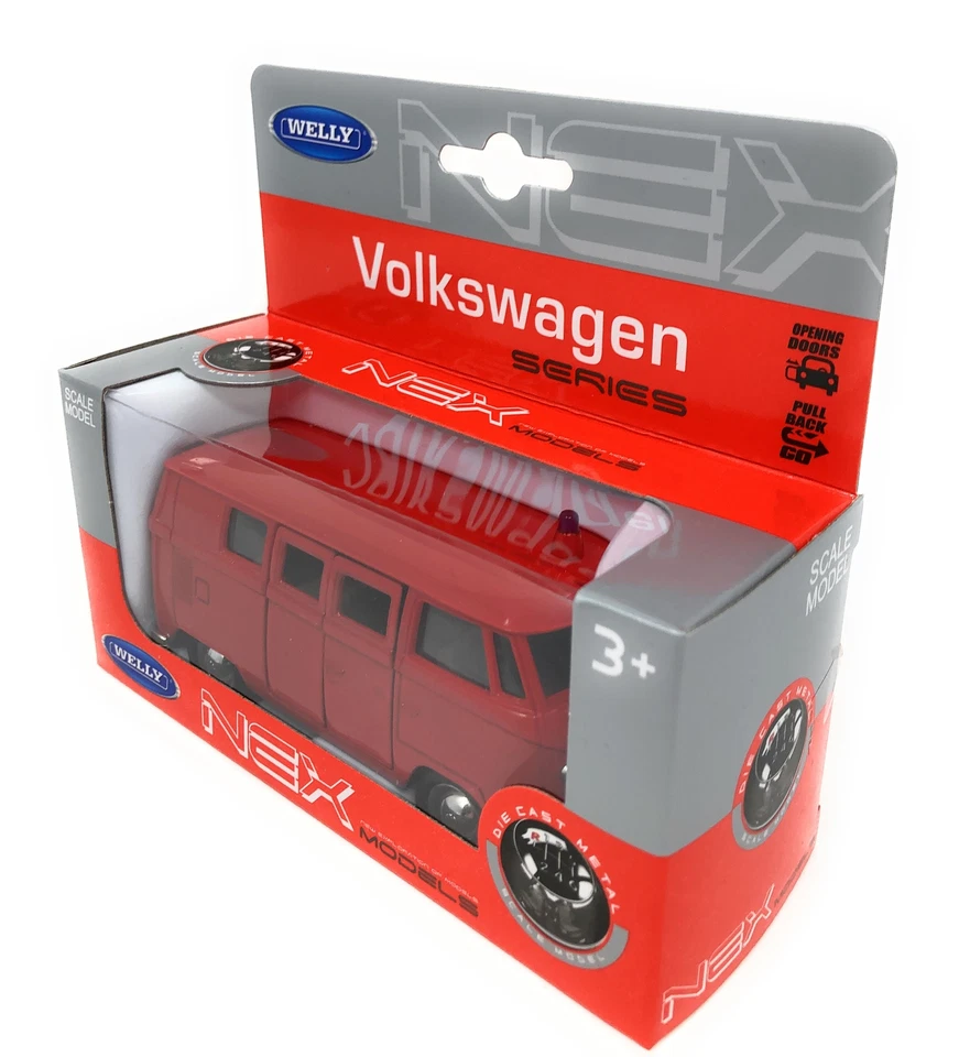 Welly Modellauto Volkswagen VW Bus T1 '63 Polizei Feuerwehr Spielauto Sammler - Bild 3 von 4