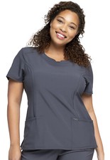 Pewter Cherokee Scrubs Infinity Round Neck Top 2624A PWPS Antimicrobial