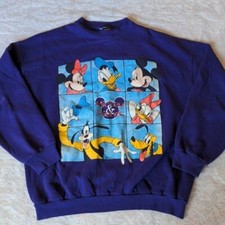 Mickey Unlimited Vintage 80s Mickey  Friends Purple Crewneck Sweatshirt Size XL