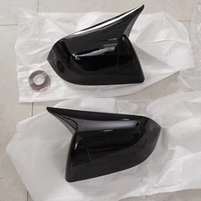 2X Gloss Black Side Mirror Cover Cap For Tesla Model Y 2020 2021 2022 2023 2024