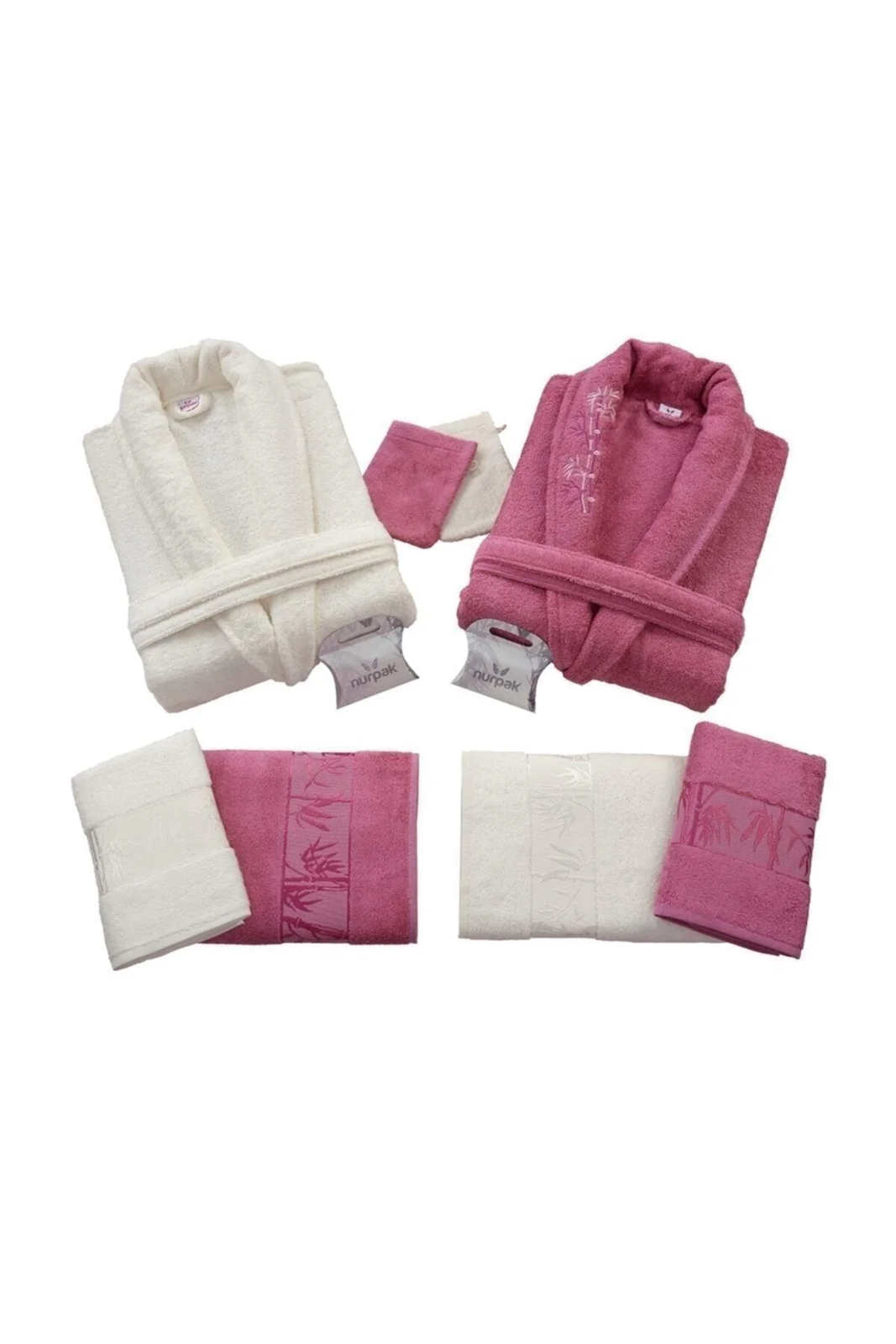 Bamboo Family Bathrobe Set (10 Pieces) CreamPlum Nrpk000550 eBay