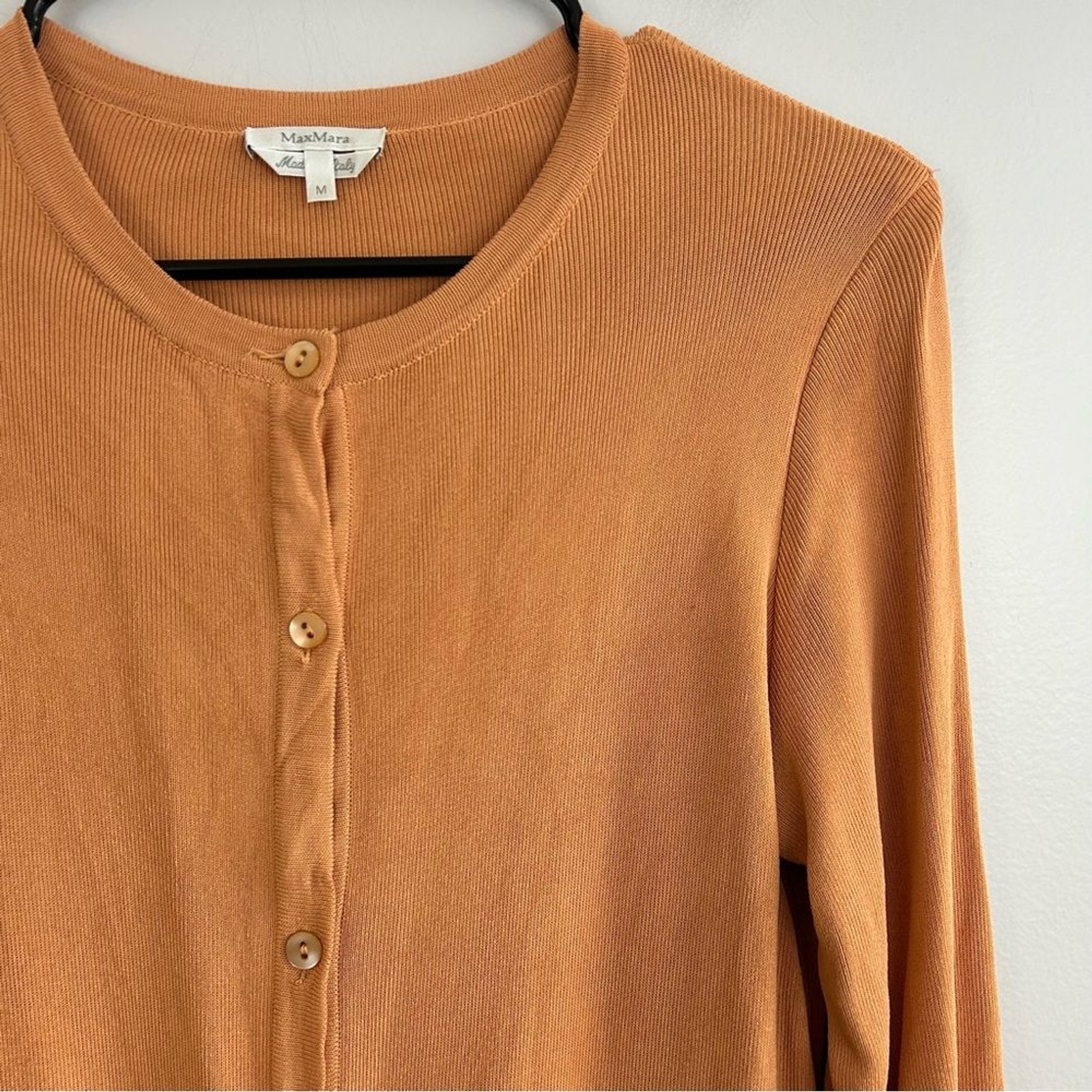 MaxMara Sherbert Orange Button Down Cardigan Top … - image 3