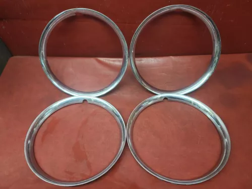 1942-1956 Ford Chevy Dodge 14" Trim Rings Beauty Wheel Rim Stainless Vintage Set