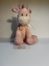 First  Main Jingles Pink Bow Giraffe Plush Rattle Baby Lovey Stuffed Toy 9" EUC