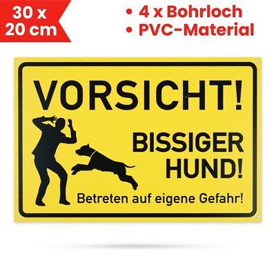 Warnschild Vorsicht Bissiger Hund Tor geschlossen halten Hinweis Schild Hunde