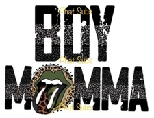 Sublimation Print Boy Momma Tongue Ready To Press Heat Transfer