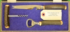 "Asprey Of Bond Street Stag Handle 3pc c1900 Bar Set In Original Box"