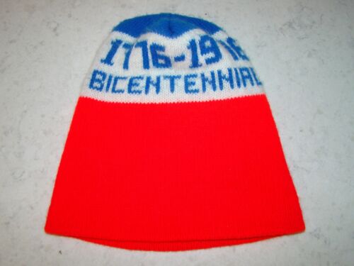 Berretto vintage maglia berretto teschio teschio bicentenario 1976 rosso bianco blu USA - Foto 3 di 6