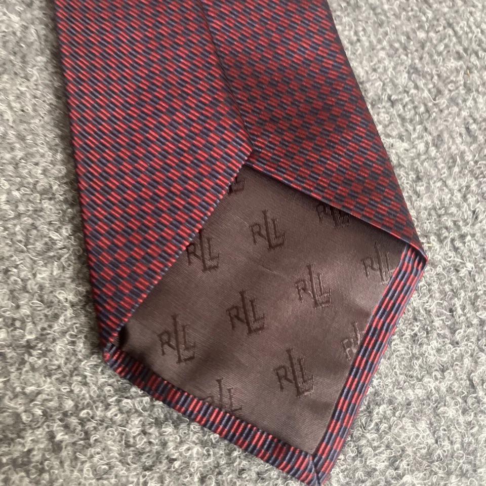 Галстук поло Ralph Lauren темно-бордовый шелковый клетчатый квадратный  - Изображение 4 из 4