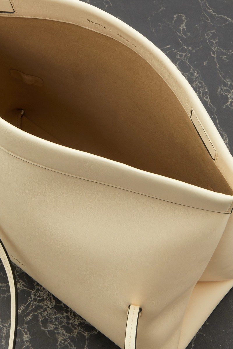 WANDLER Joanna Medium Leather Shoulder Bag Ivory White $1200