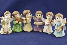 Artmark Collection Six CHERUBS Angels with Musical Instruments Porcelain Vintage