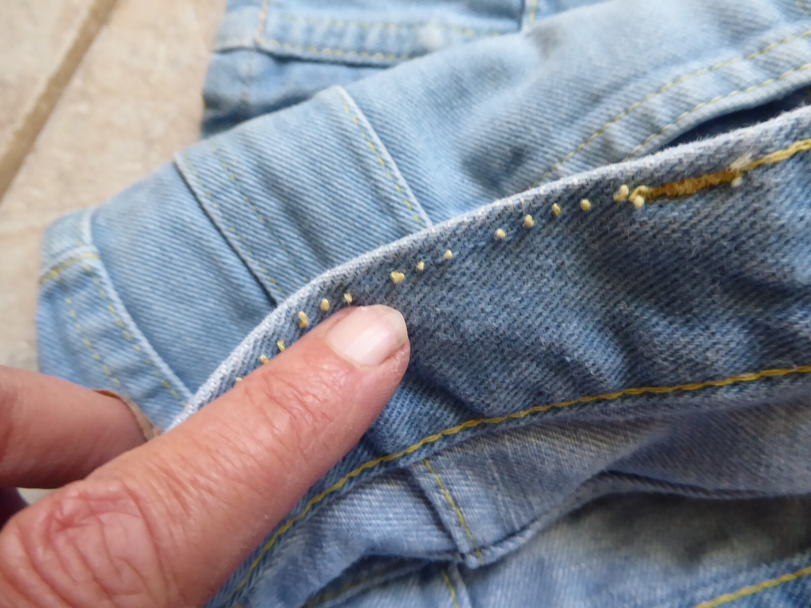 Vintage 70s Jeans Window Pane Patchwork Disco Fla… - image 8