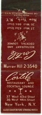 Cortile Restaurant & Cocktail Lounge, New York, New York Vintage Matchbook Cover