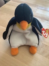 Ty Beanie Baby Waddle the Penguin 6" Beanbag Plush 1995 With Tag Retired       