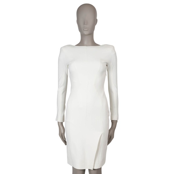 71095 authentisches TOM FORD Cocktailkleid weiß Viskose RÜCKENFREI KREPP 38 XS